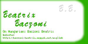 beatrix baczoni business card